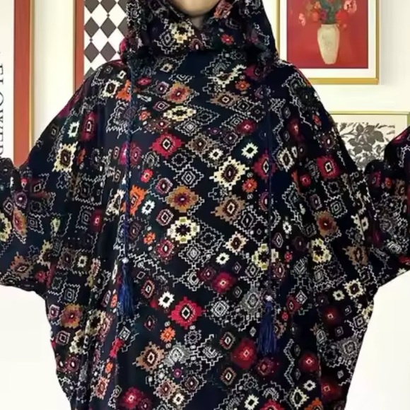 Abaya dress one size with integrated double hood - Picture 3 of 6